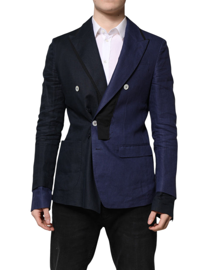 Navy Blue Double Breasted Suit Coat Blazer