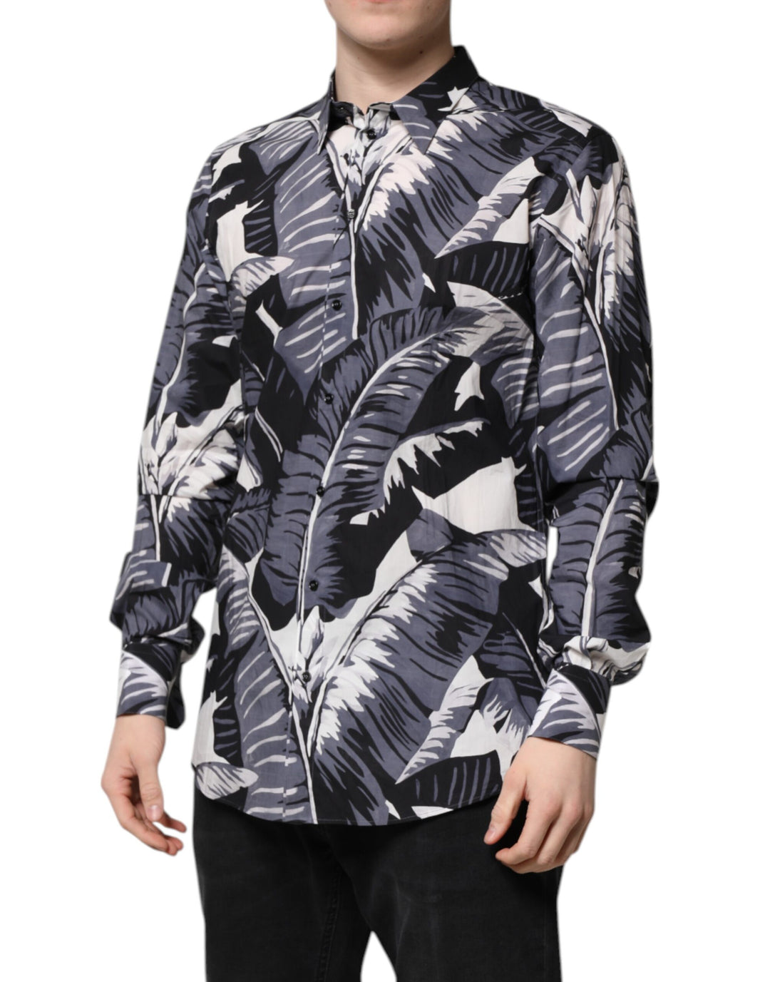 Multicolor GOLD Cotton Banana Leaf Print Shirt