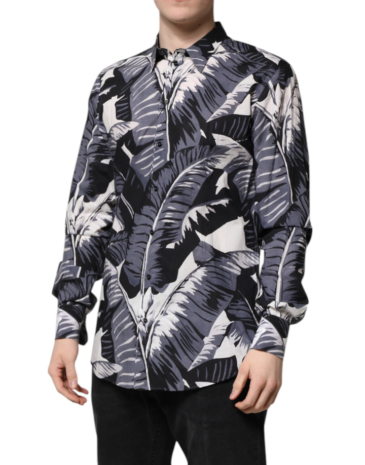 Multicolor GOLD Cotton Banana Leaf Print Shirt