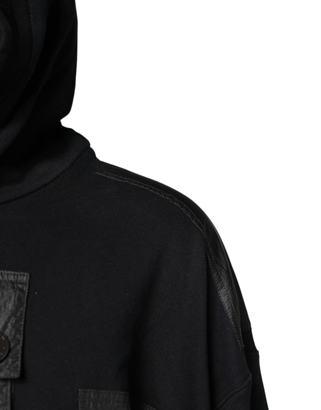 Black Cotton Hooded Sweatshirt Sweater