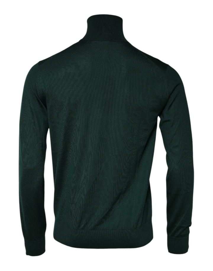 Green Cashmere Knitted Men Pullover Sweater
