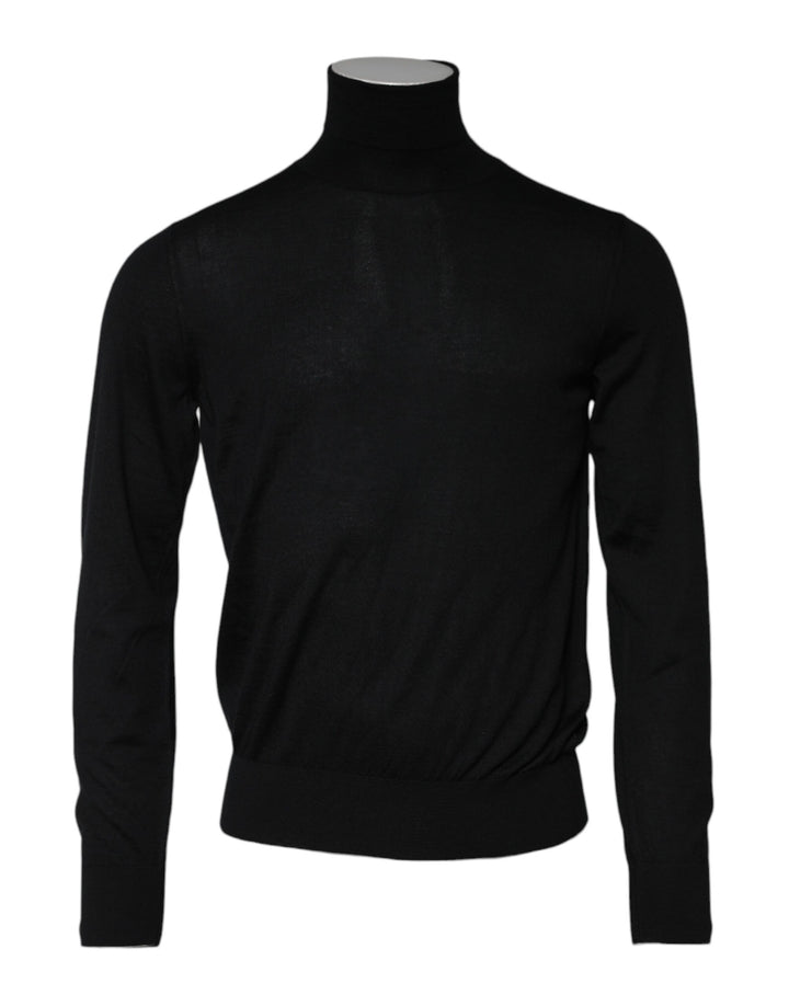 Black Cashmere Knitted Men Pullover Sweater