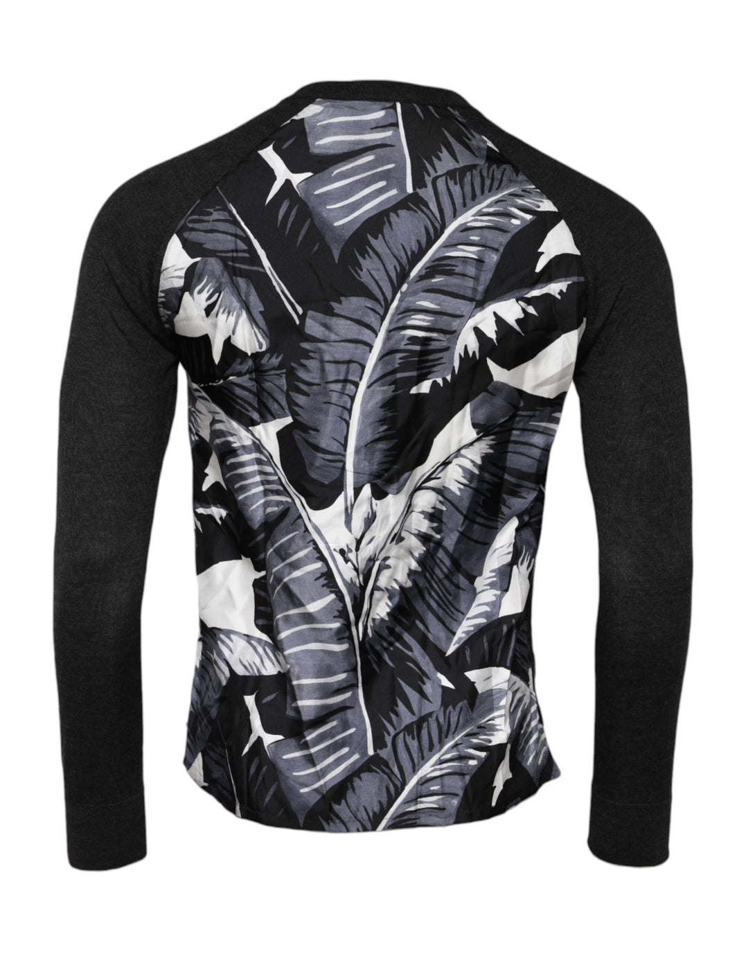 Black Printed Knitted Men Pullover Sweater