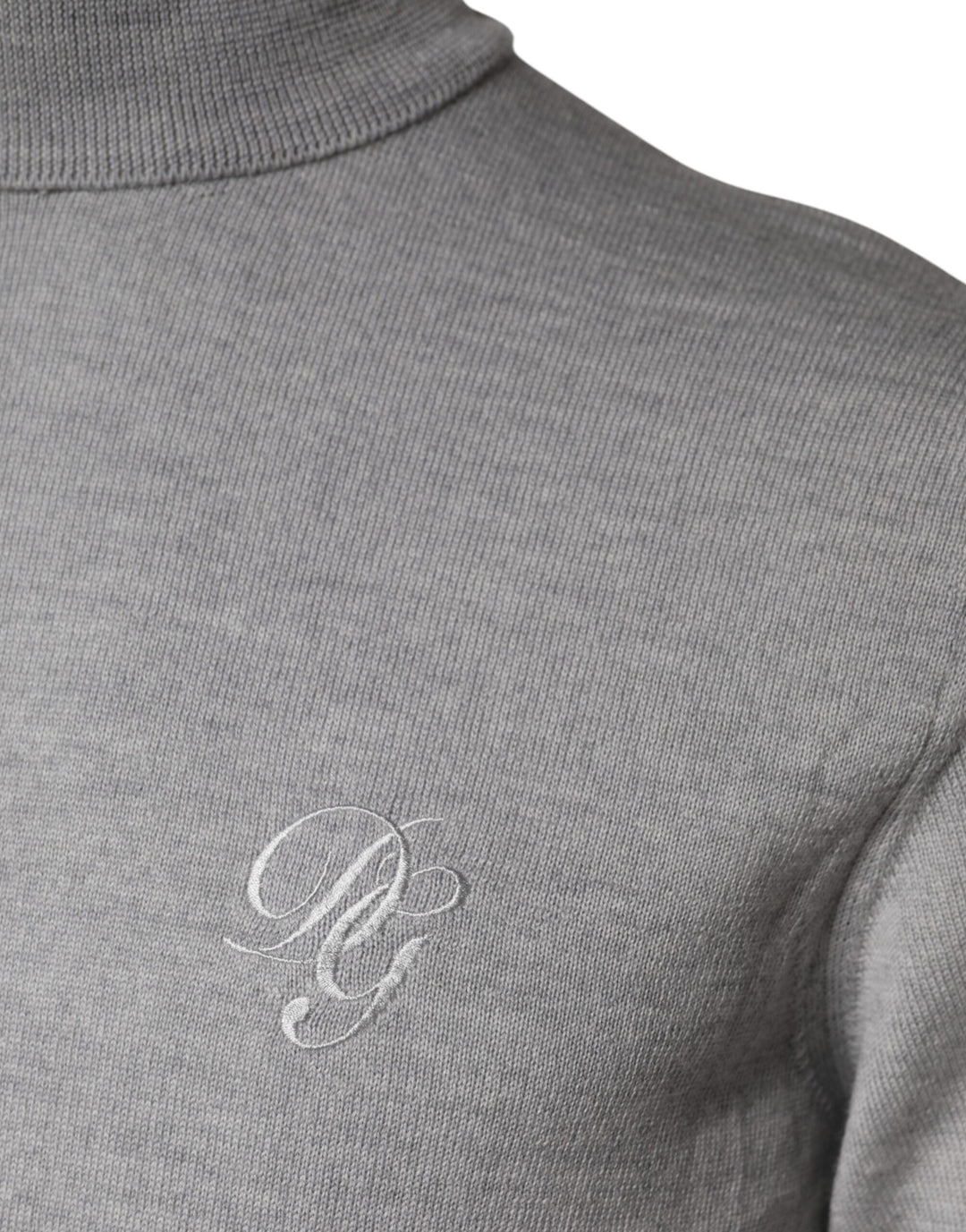 Gray Wool Knitted Men Pullover Sweater