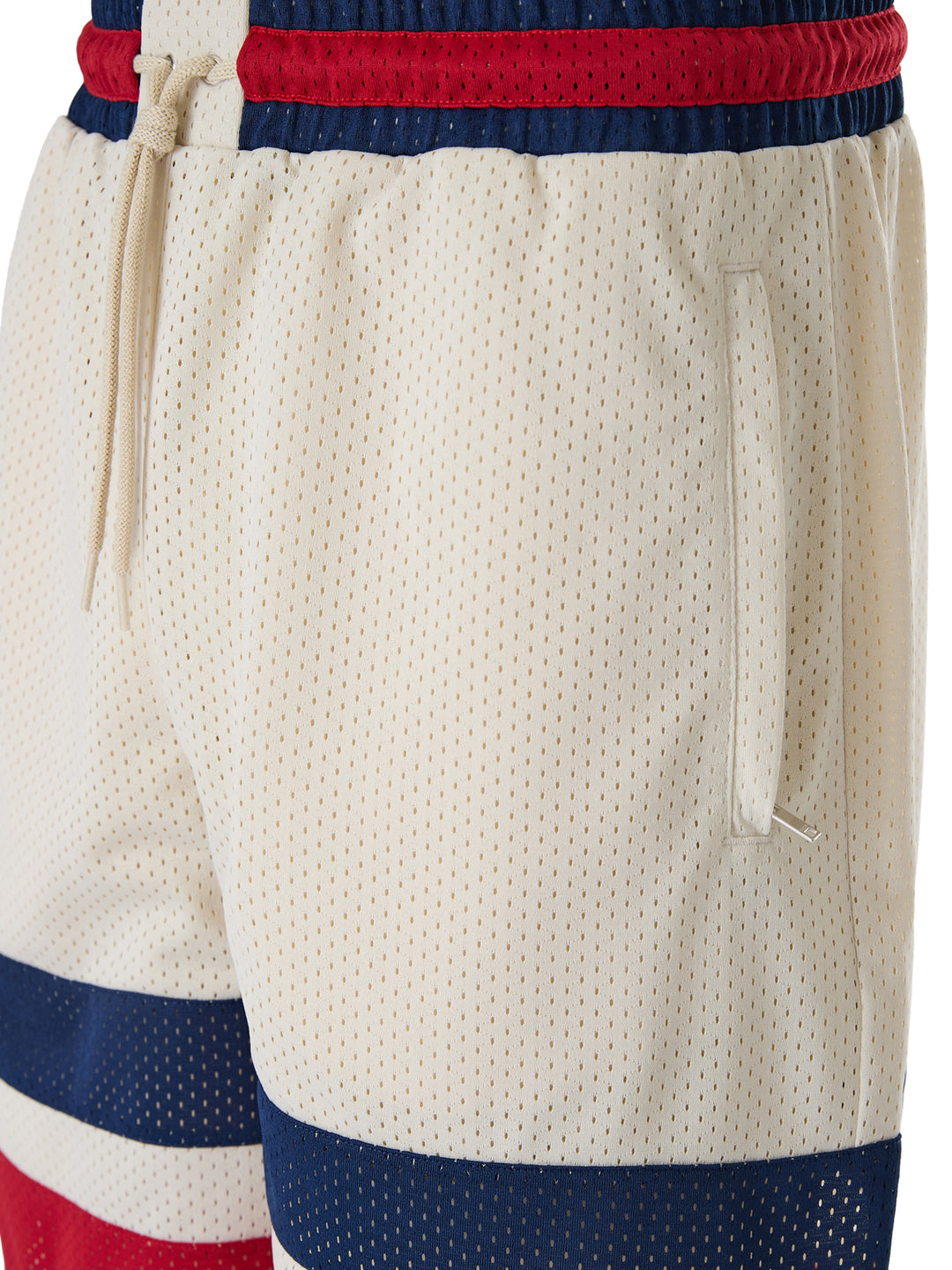 Cream polyester Logo Shorts