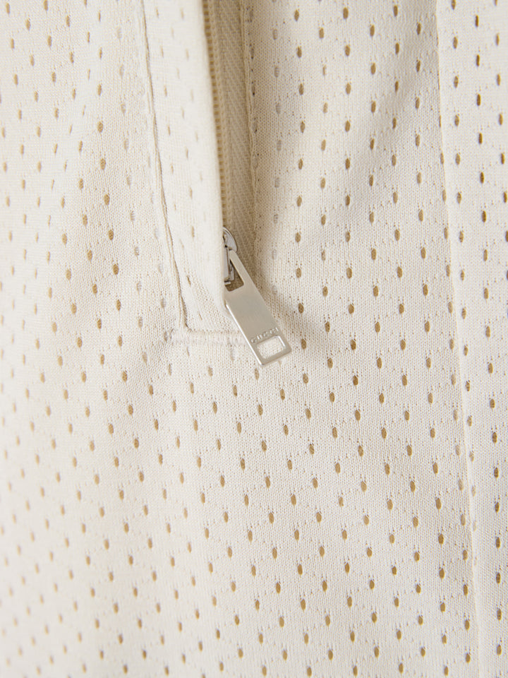 Cream polyester Logo Shorts