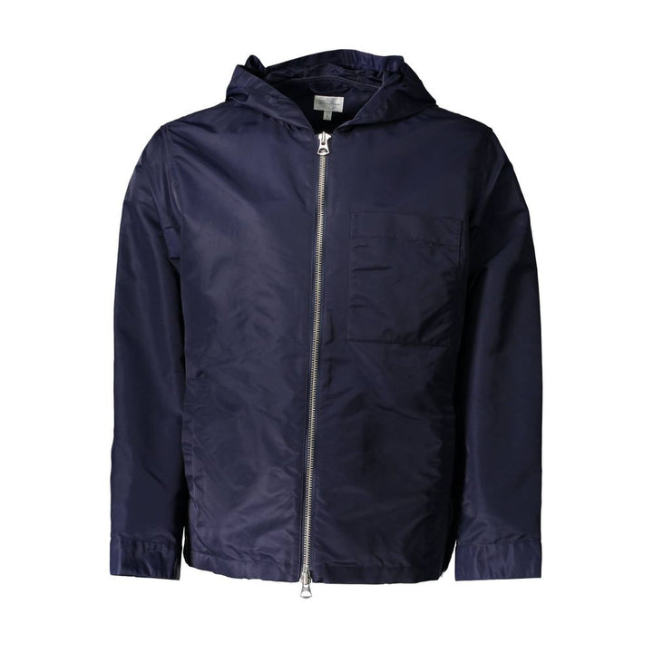 Blue Nylon Men Jacket