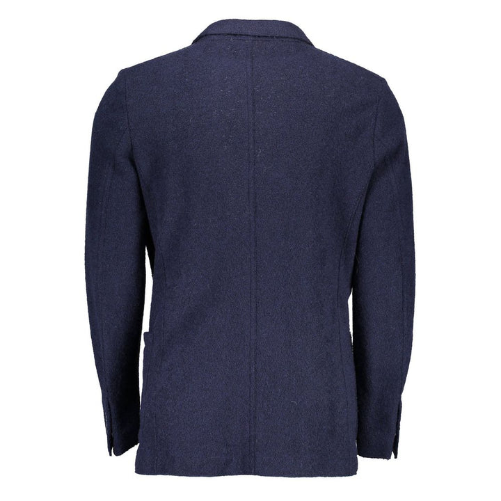 Blue Wool Men Jacket