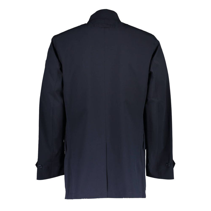 Blue Polyester Men Jacket