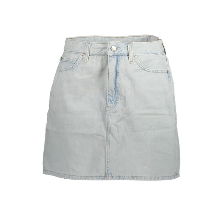 Light Blue Cotton Women Skirt