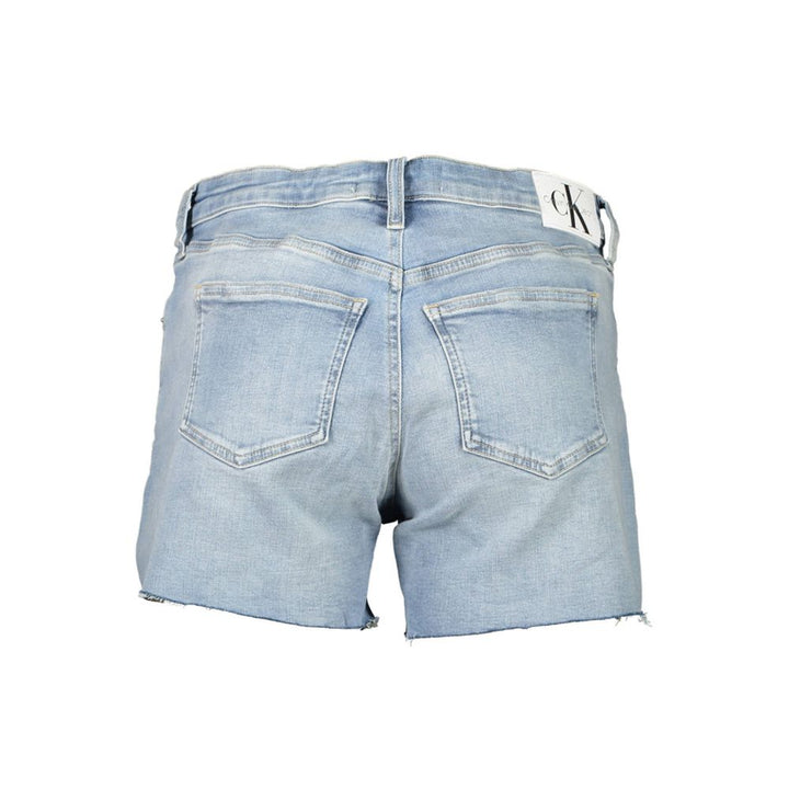 Light Blue Cotton Women Shorts