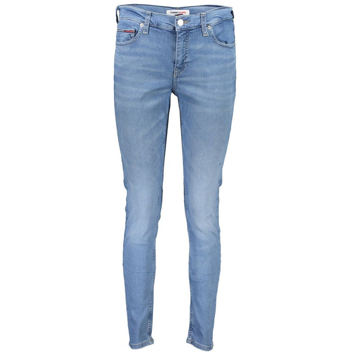 Light Blue Cotton Women Skinny Jean