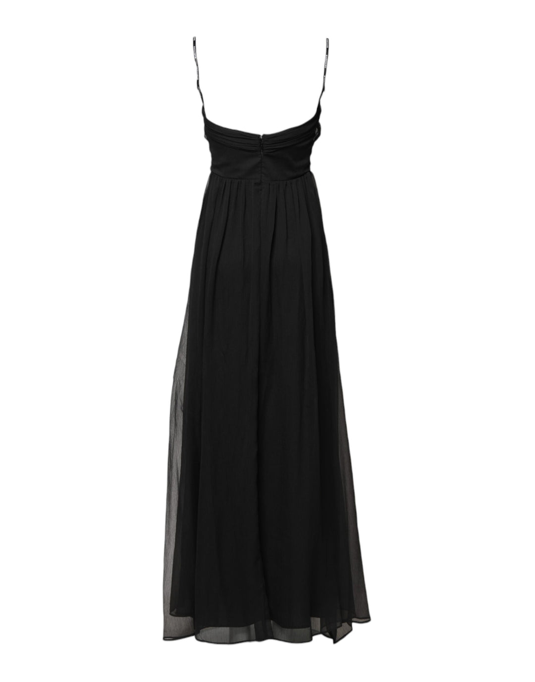 Black Tulle Pearl Sleeveless Long Gown Dress