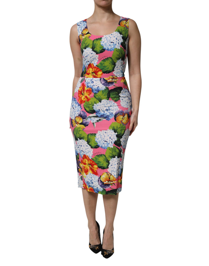 Multicolor Floral Sleeveless Sheath Dress