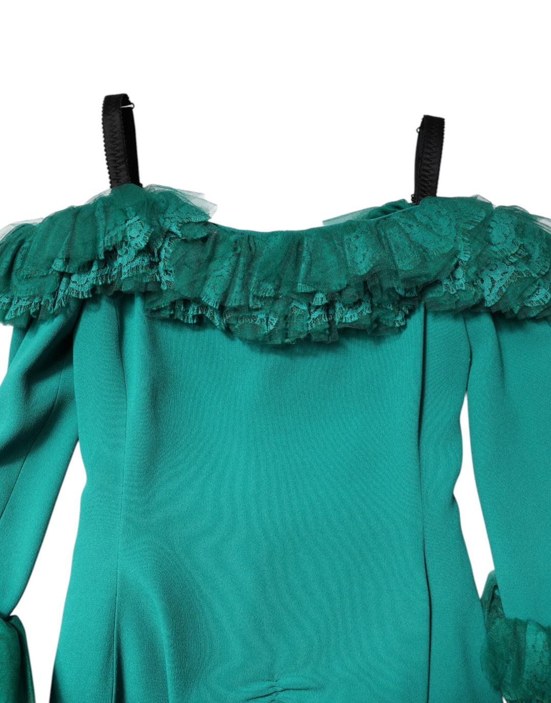 Green Lace Off Shoulder Sheath Mini Dress