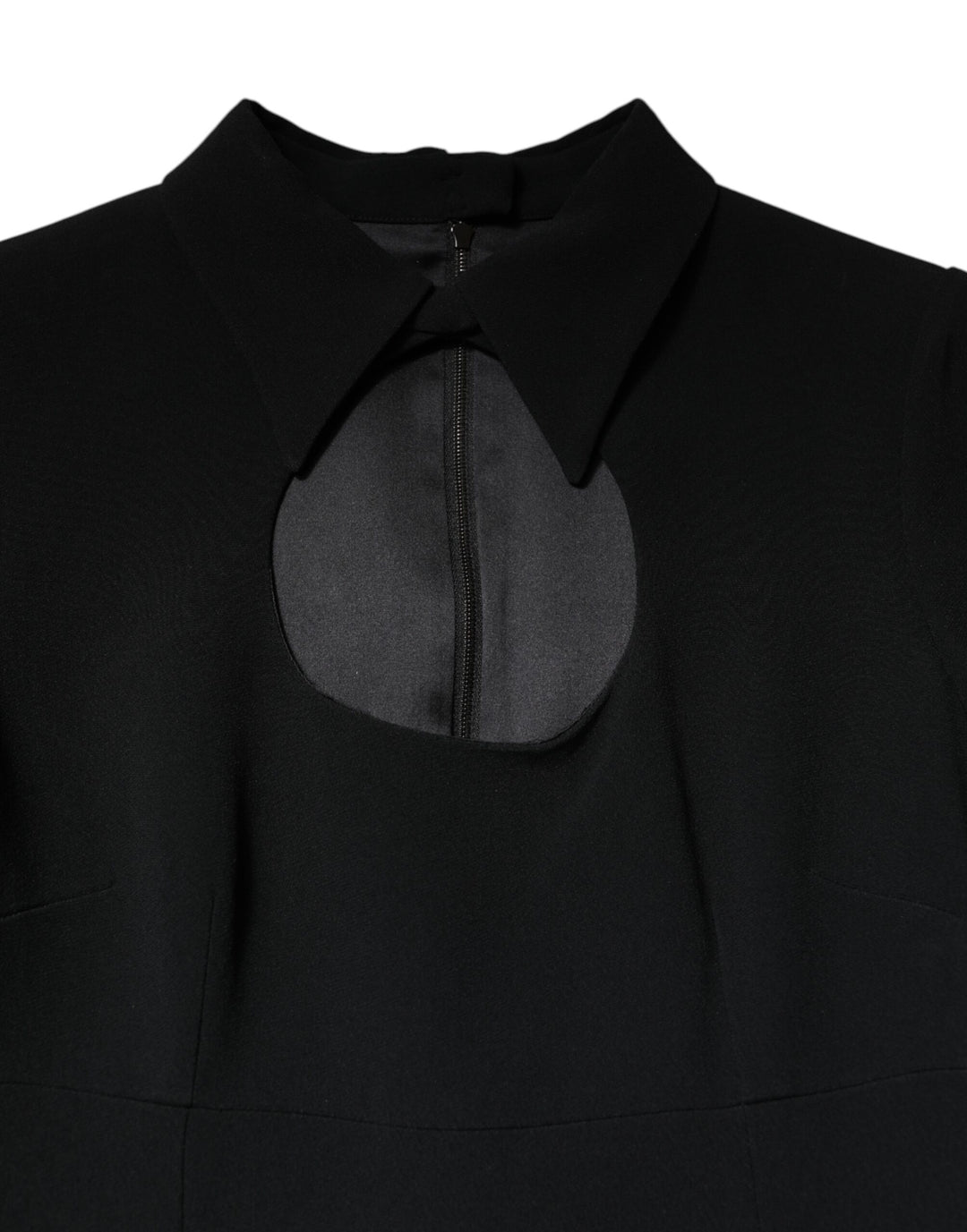 Black Long Sleeves Bodycon Sheath Midi Dress