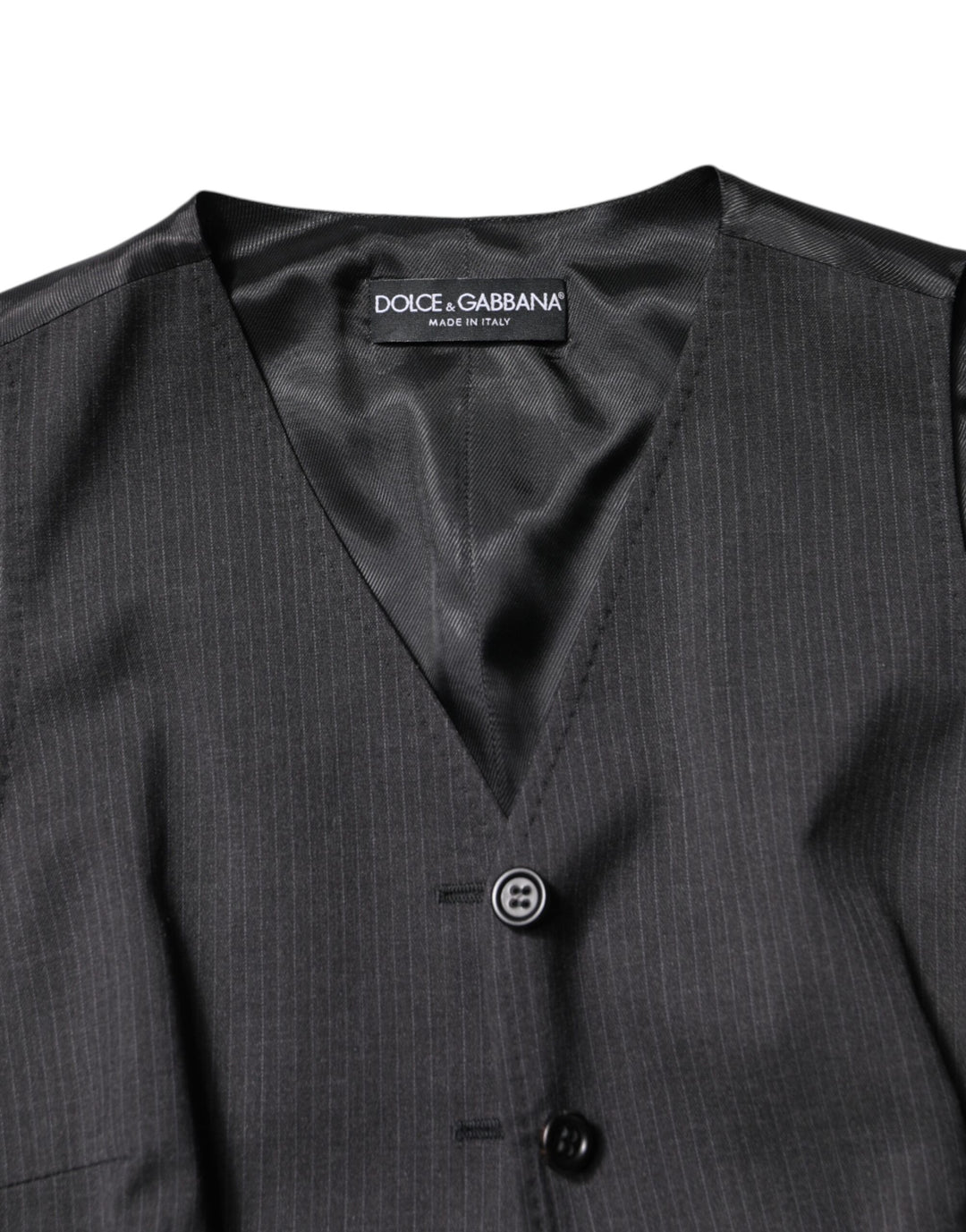 Black Striped Button Down Sleeveless Vest Top