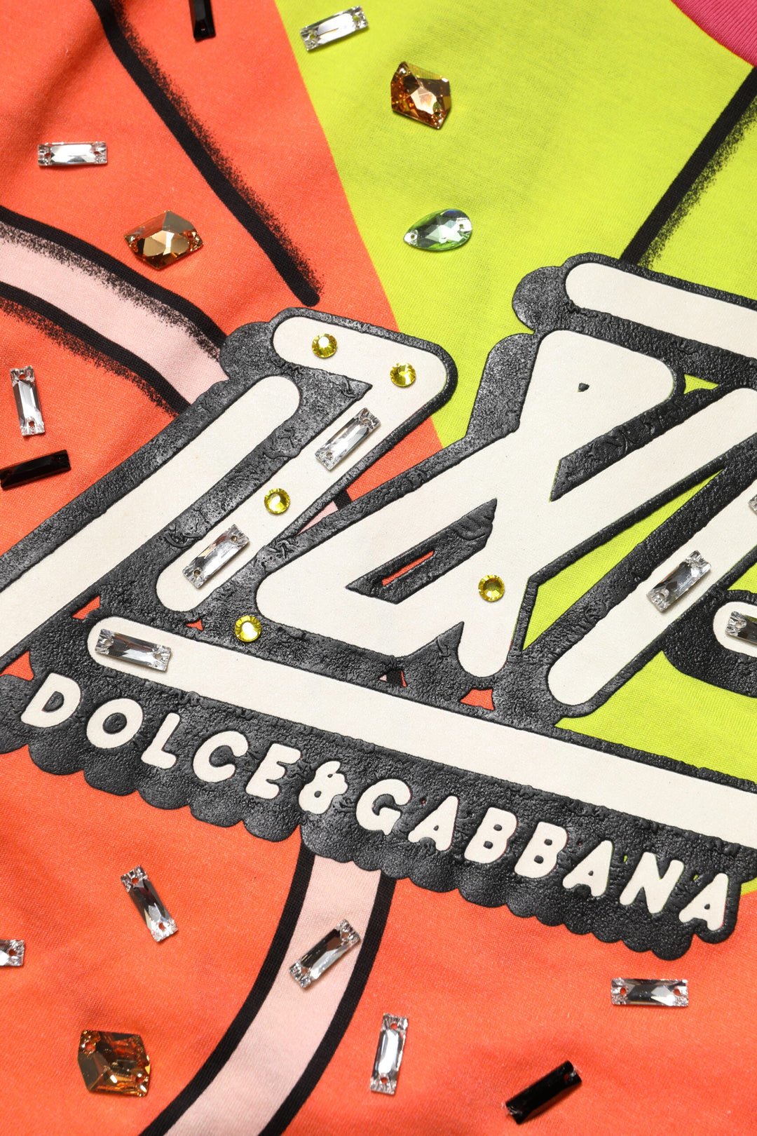 Multicolor Printed Crystal Embellishment Top