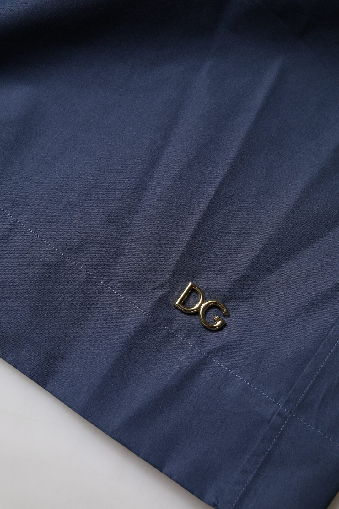 Dolce & Gabbana Blue Cotton Short Sleeves Button Down Top