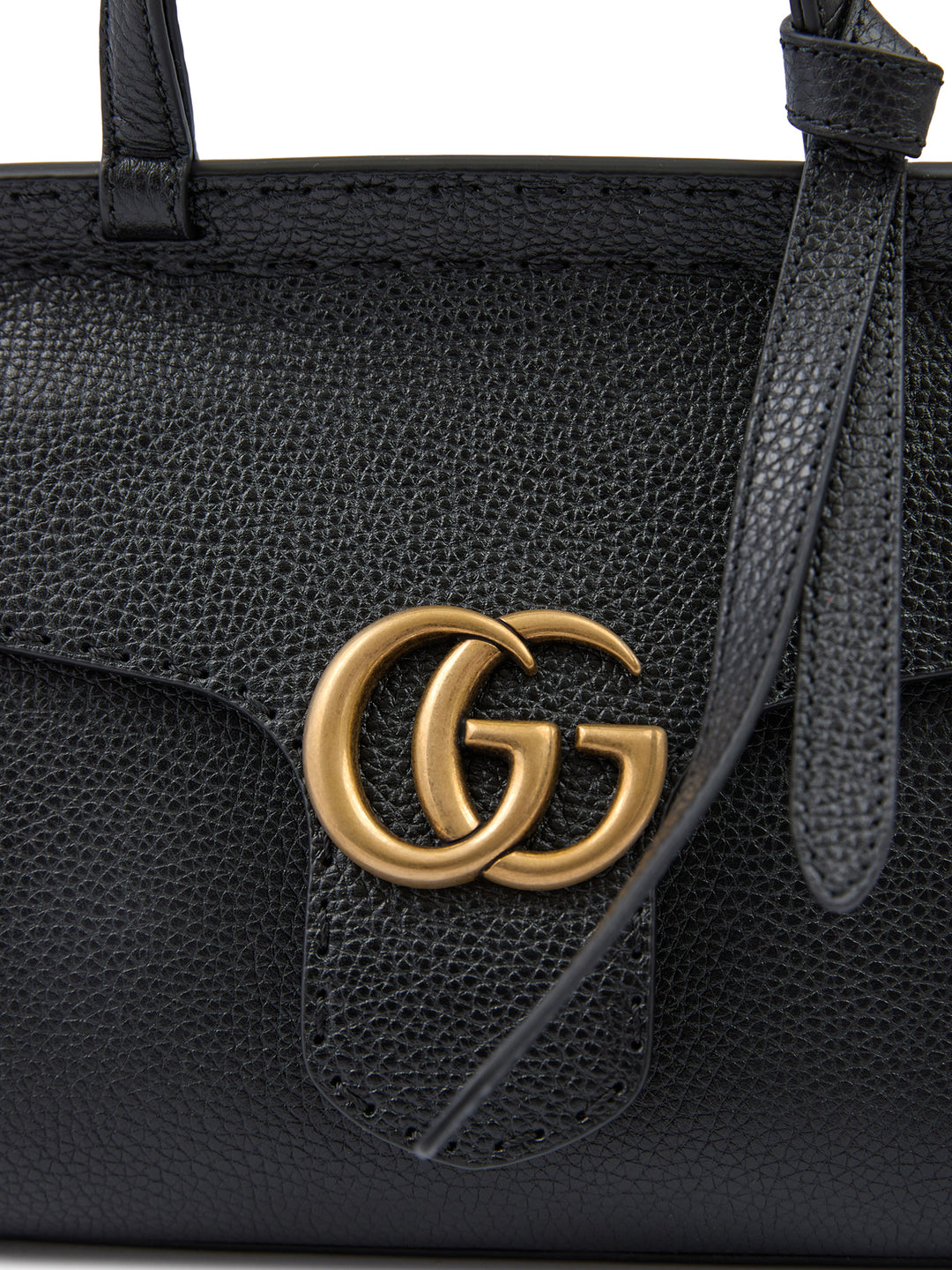 Black Leather GG Marmont Handbag
