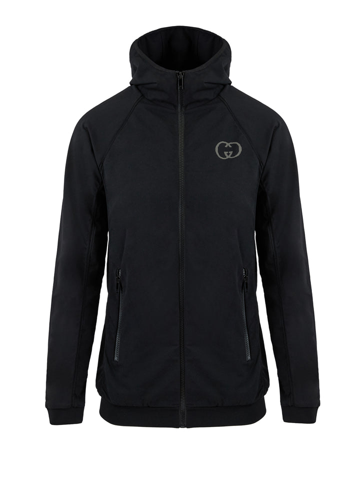 Black Polyamide Hoodie Sweatshirt