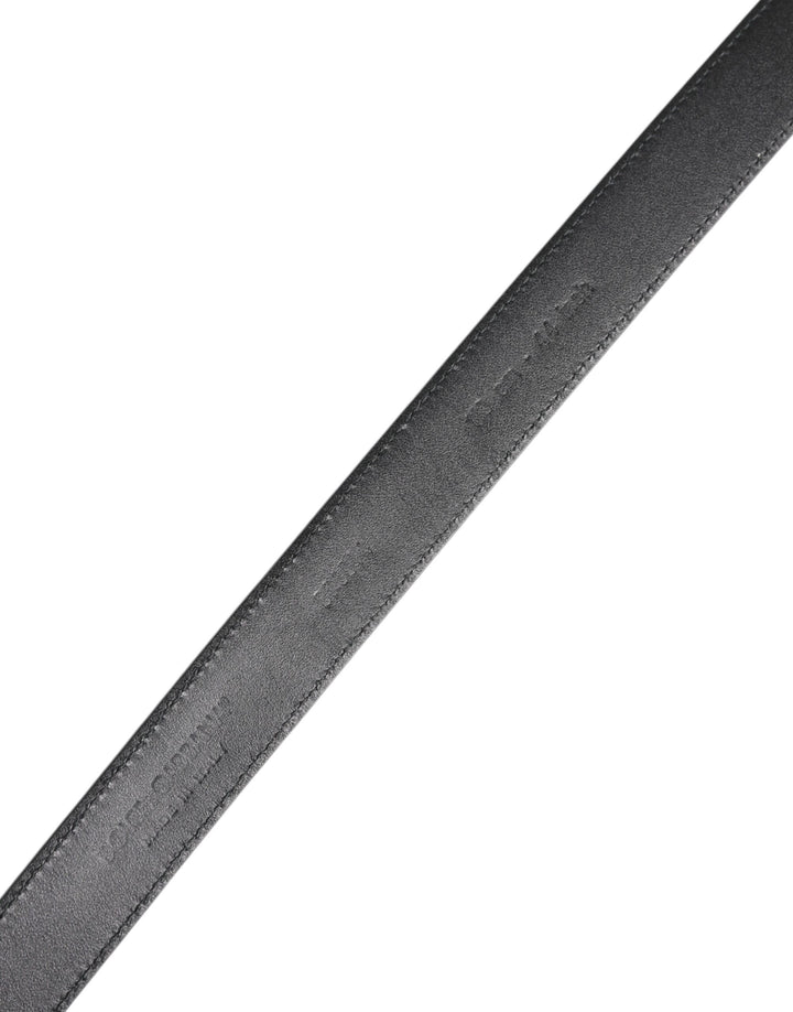 Black Calf Leather Classic Metal Buckle Belt