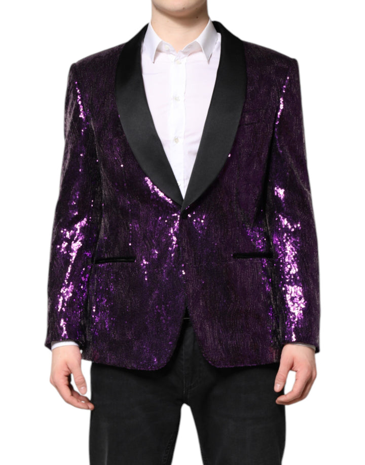 Purple SICILIA Sequin Embellish Coat Jacket