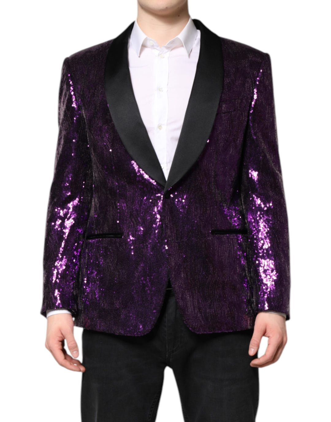 Purple SICILIA Sequin Embellish Coat Jacket