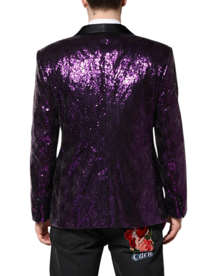 Purple SICILIA Sequin Embellish Coat Jacket