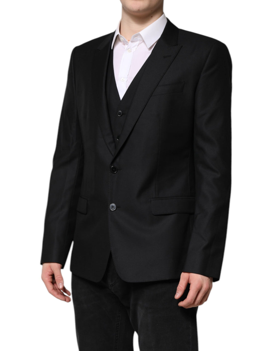 Black Single Breasted Suit 2 Piece Jacket