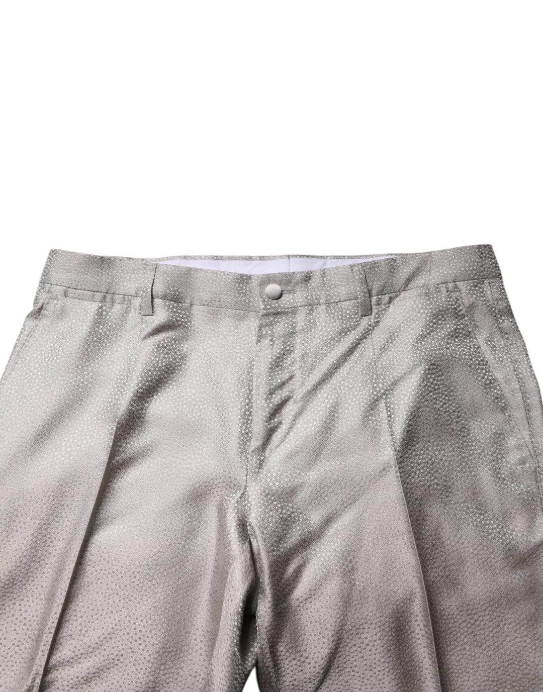 Light Gray Jacquard Silk Dotted 2 Piece Suit