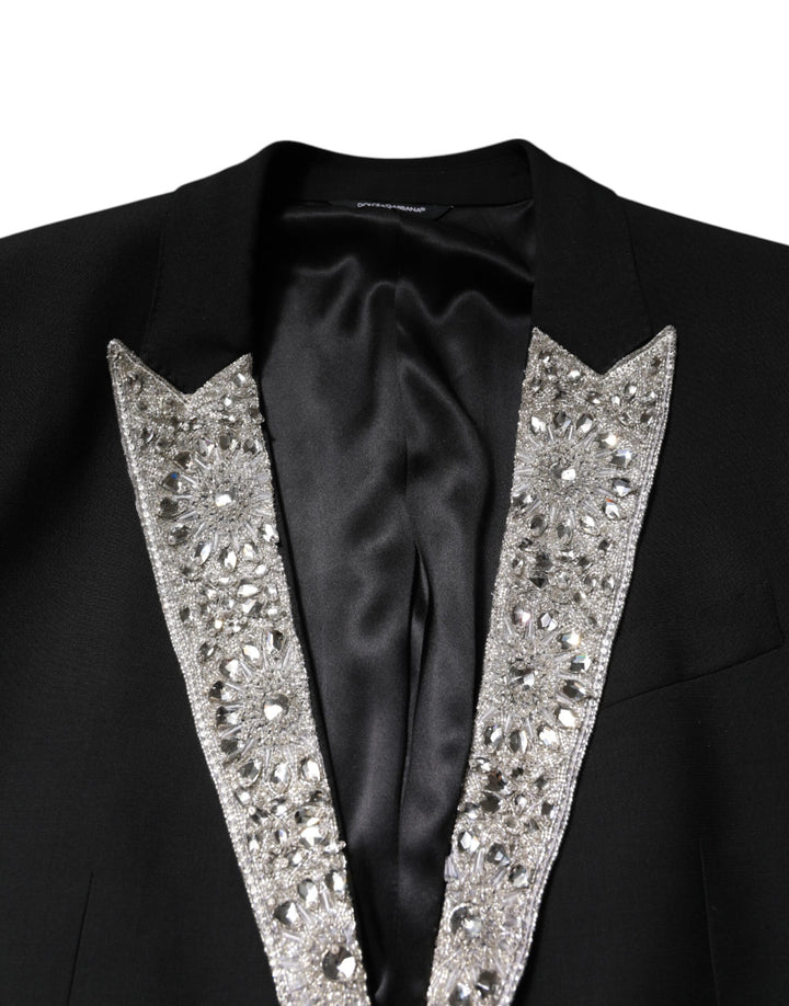 Black MARTINI Crystal Embellished 3 Pc Suit