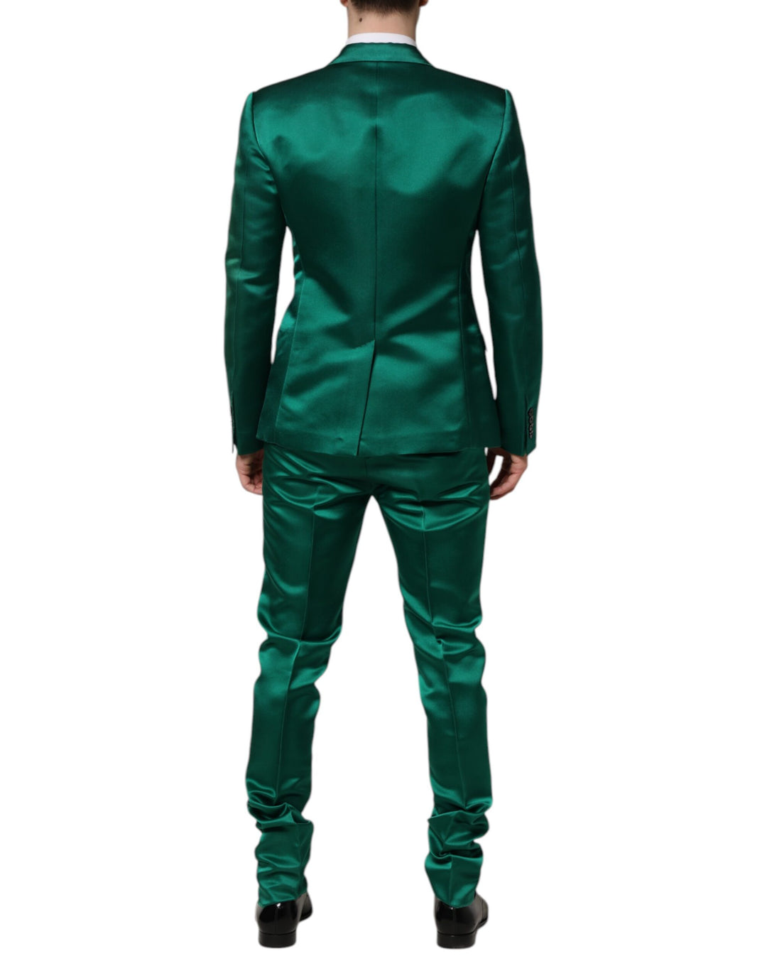 Green Silk 3 Piece Single Breasted Suit