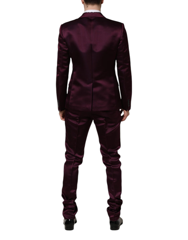 Dark Purple Silk 3Piece Single Breasted Suit