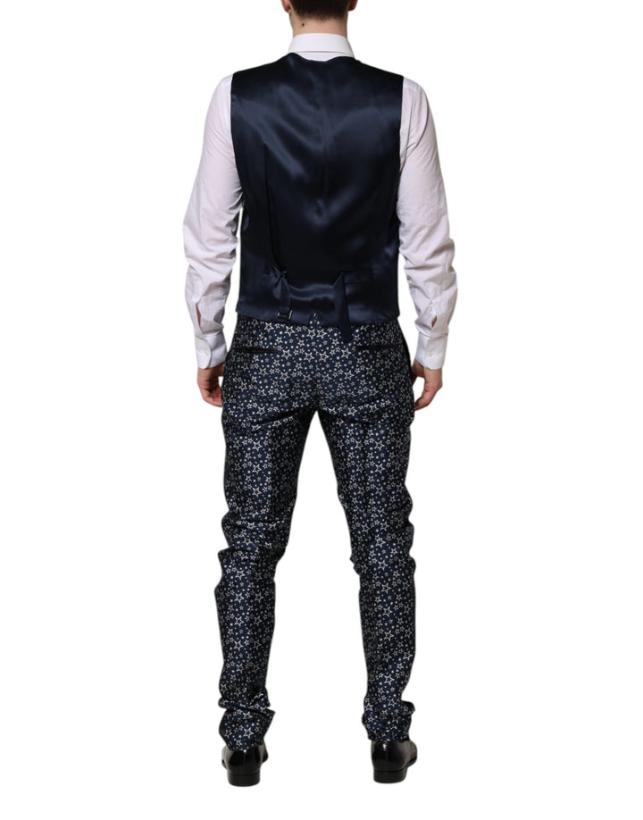 Blue MARTINI Star Jacquard 3 Piece Suit