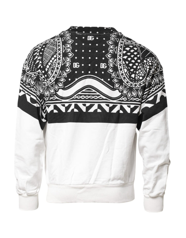 Black White Bandana Cotton Men Sweatshirt Sweater