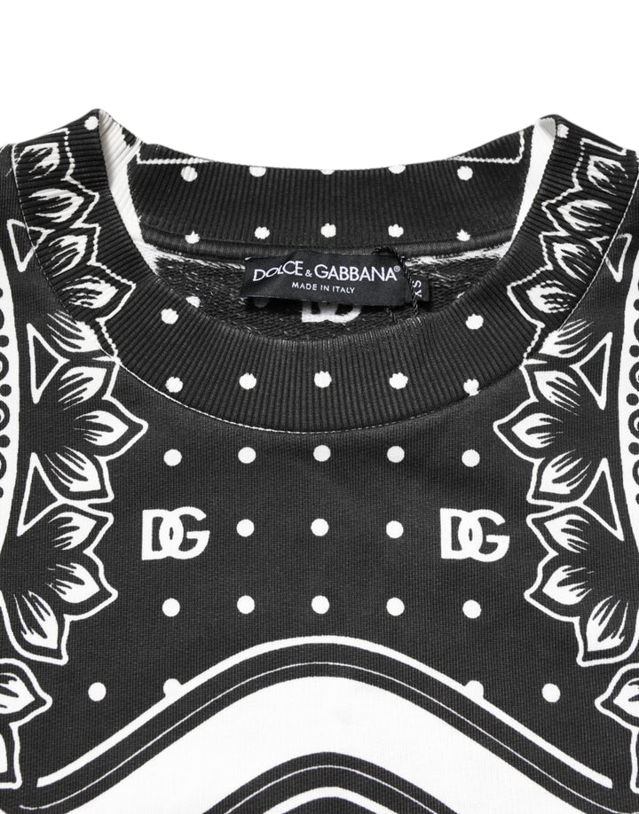 Black White Bandana Cotton Men Sweatshirt Sweater