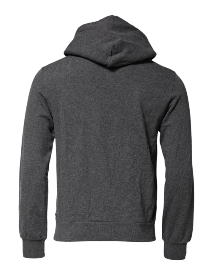 Gray Logo Patch Hooded Sweatshirt Sweater
