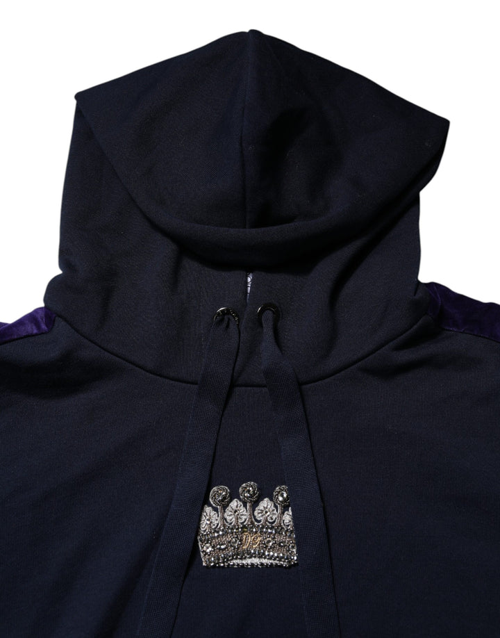 Black Crown Cotton Hooded Sweatshirt Sweater