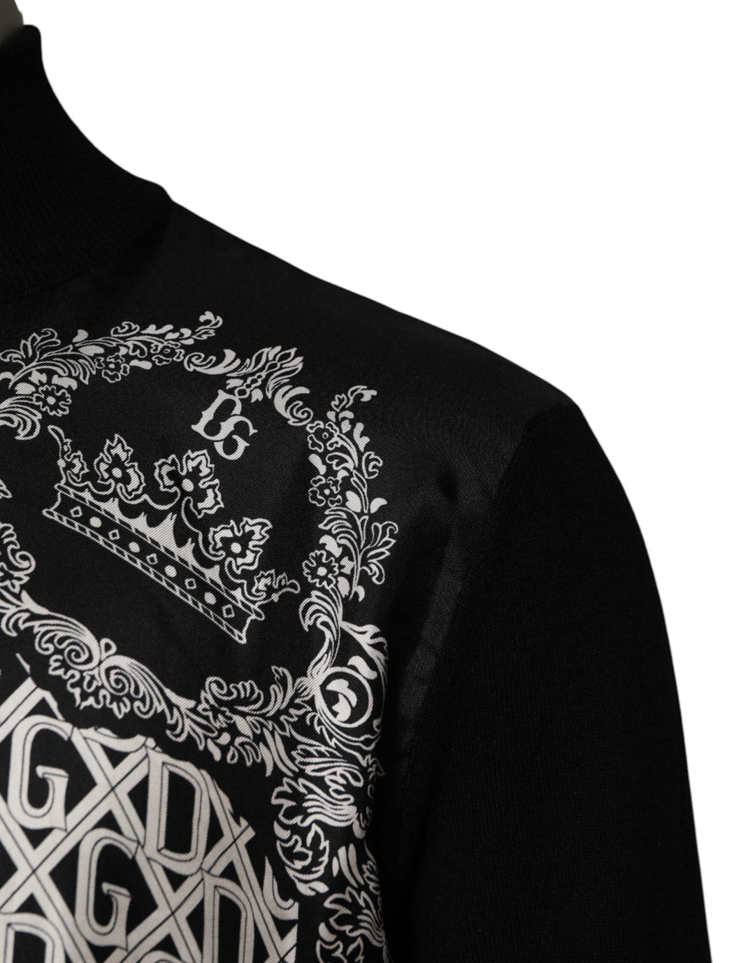 Black White Bandana Print Full Zip Sweater