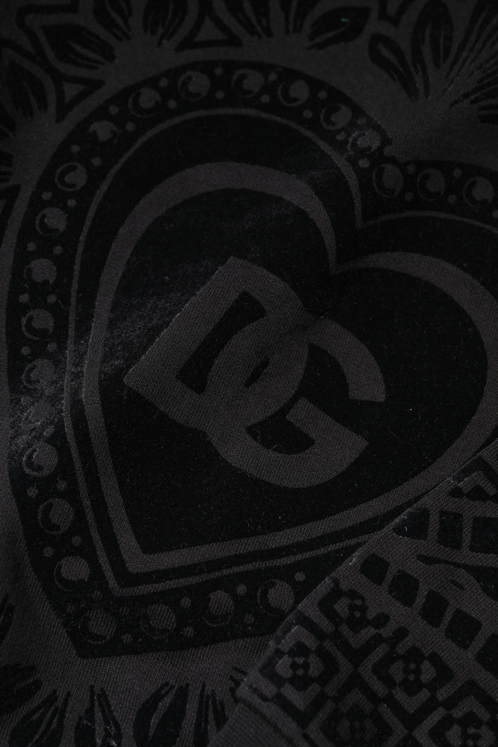 Black Printed Crew Neck Sweatshirt Sweater