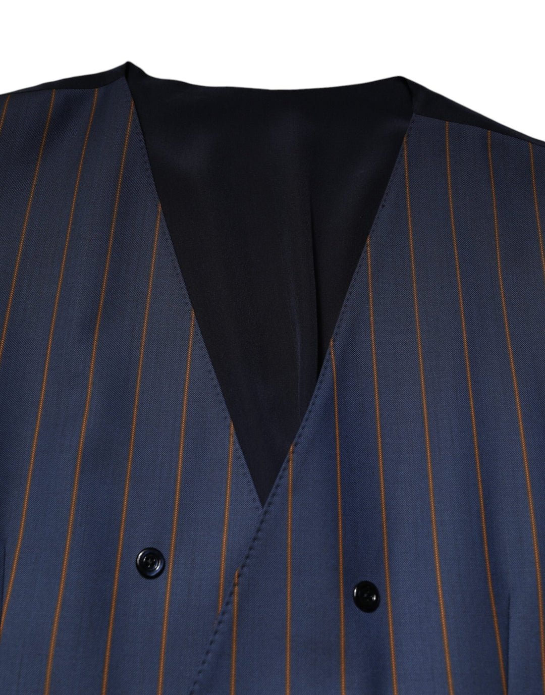 Blue Stripes Wool Formal Men Waistcoat Vest