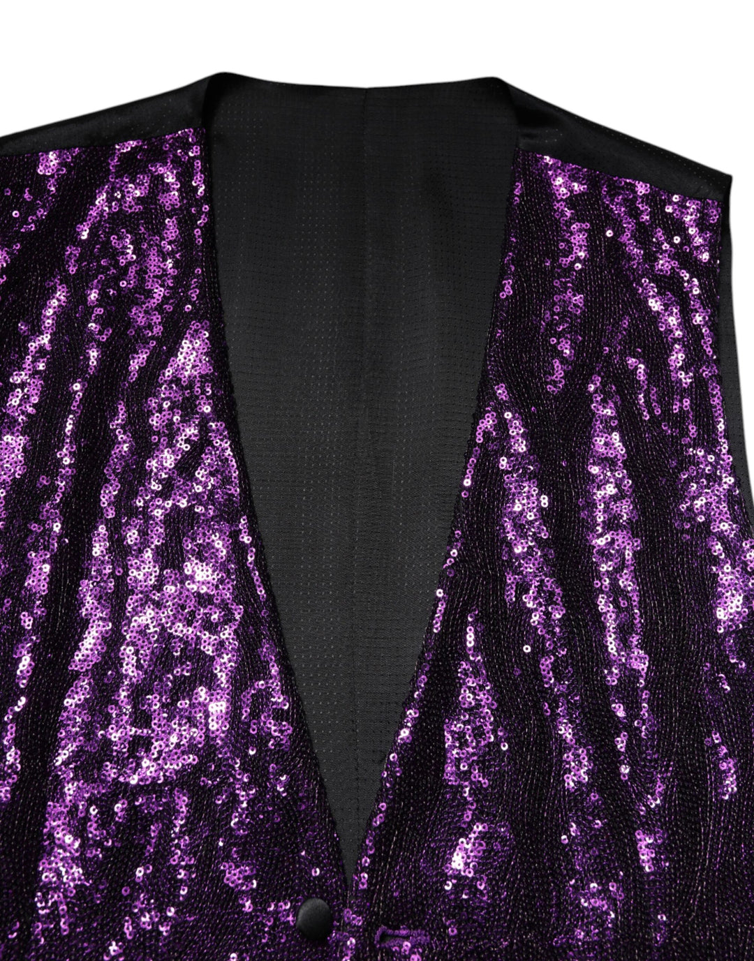 Purple Sequined Dress Formal Waistcoat Vest