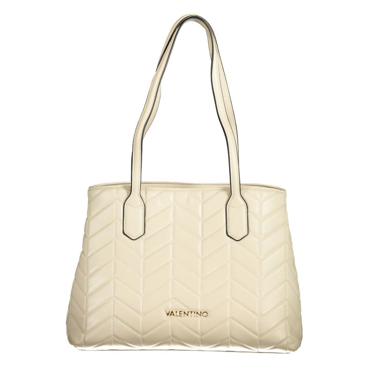 Beige Polyethylene Women Handbag