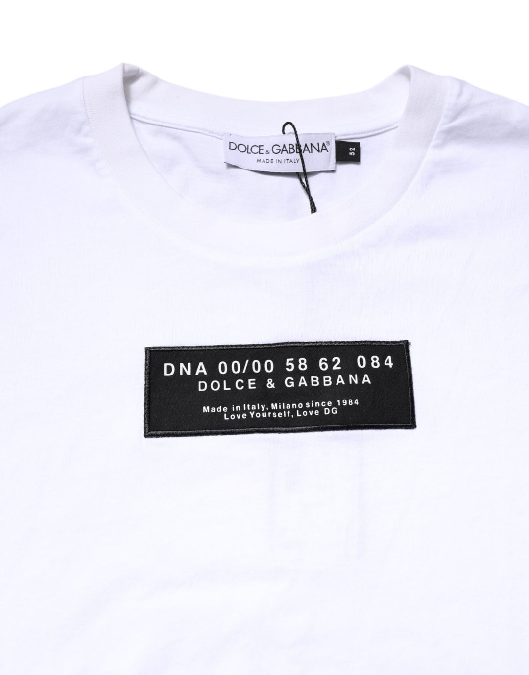 White Cotton Logo Patch Crew Neck T-shirt