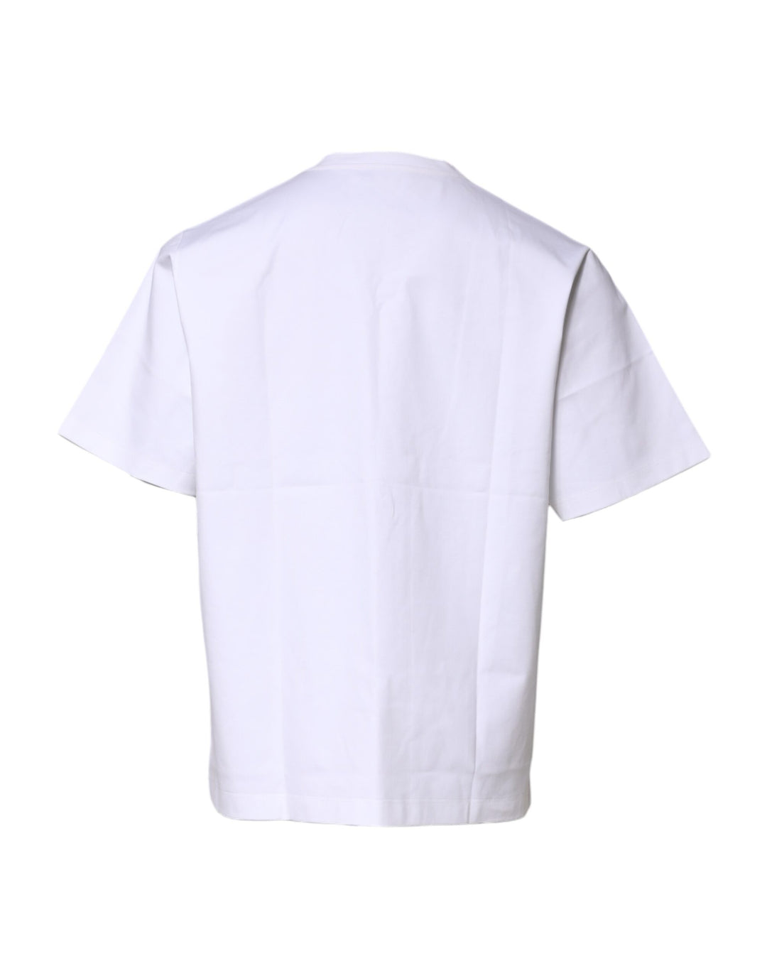 White Cotton Short Sleeves Crew Neck T-shirt