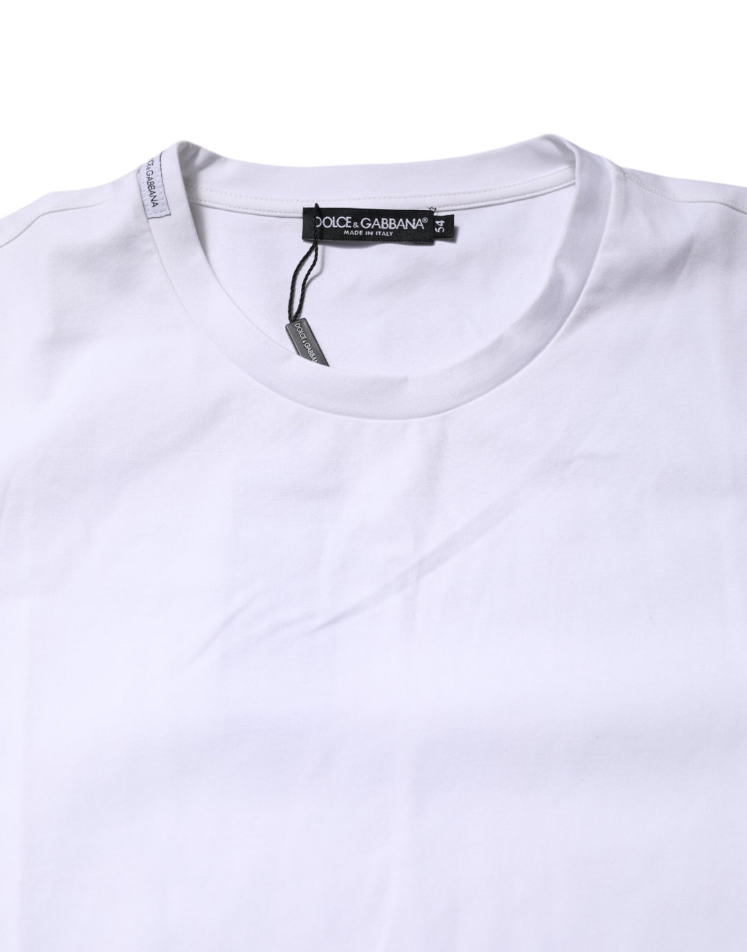 White Cotton Short Sleeves Crew Neck T-shirt