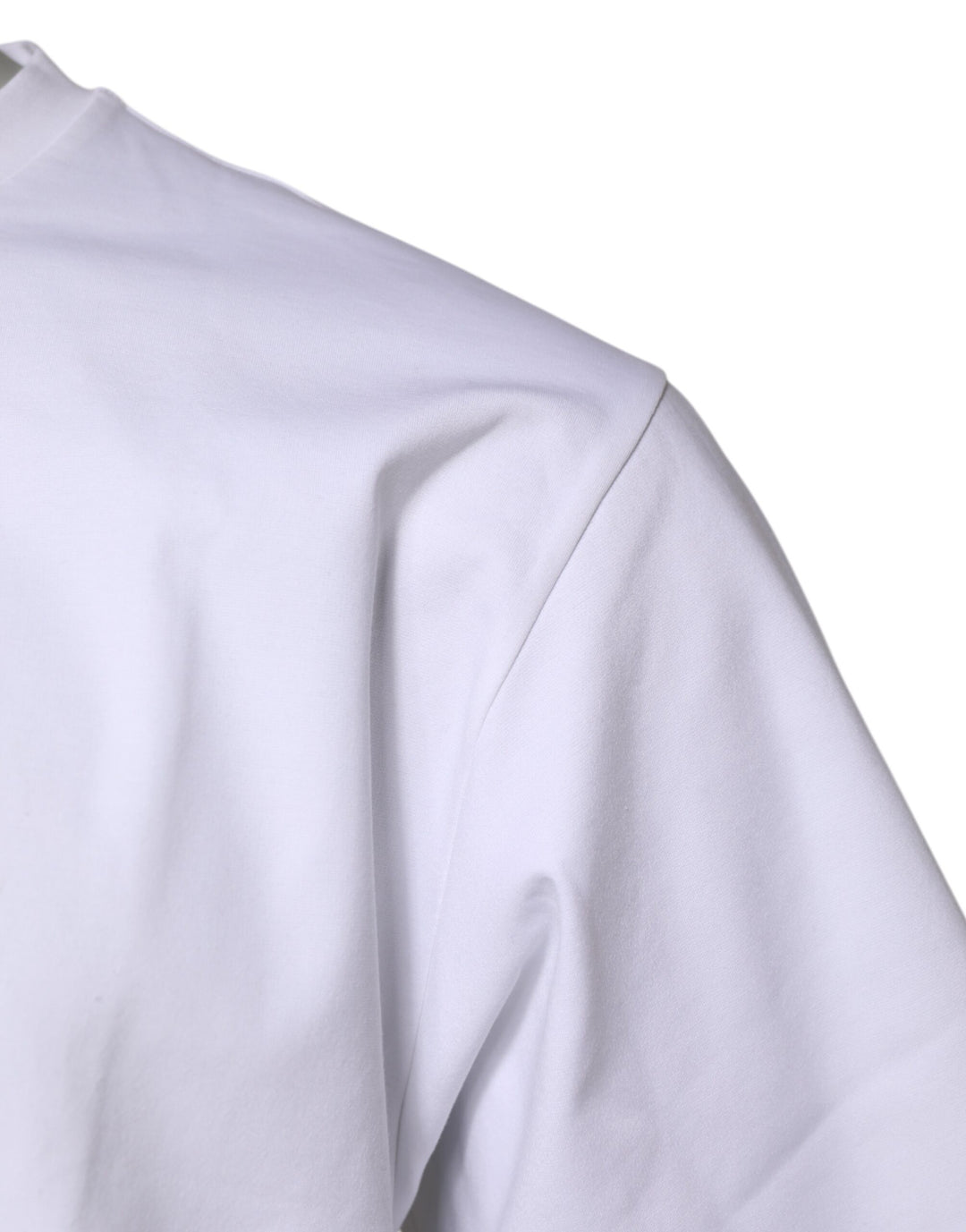 White Cotton Short Sleeves Crew Neck T-shirt