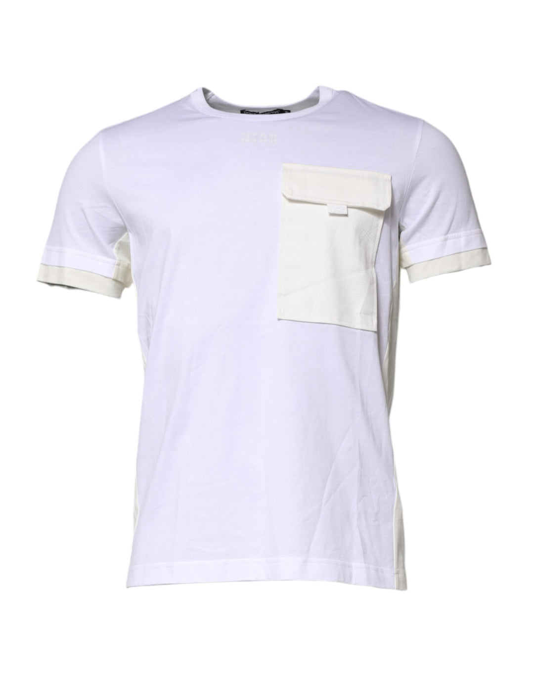 White Cotton Pocket Short Sleeves T-shirt