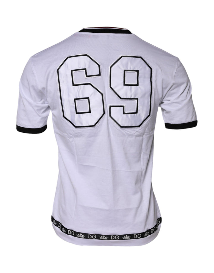 White Cotton Crown King Embroidery T-shirt